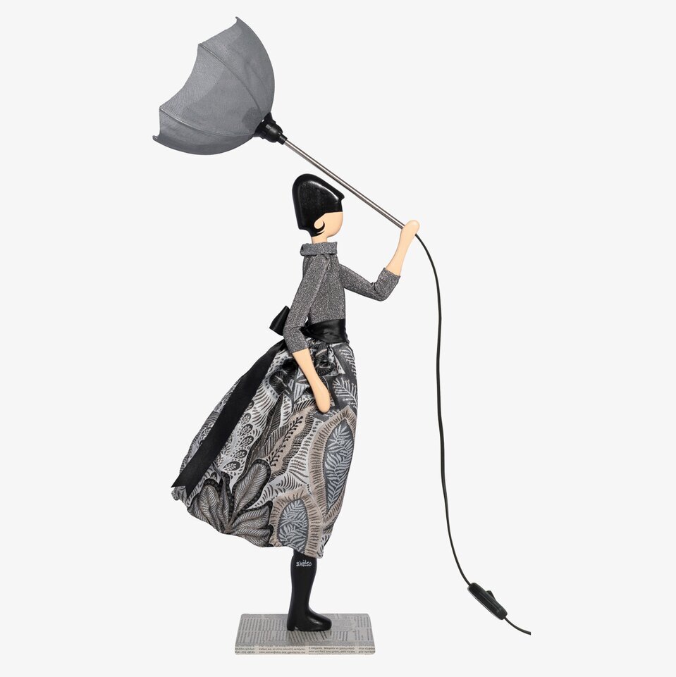 Bordslampa Saron från Skitso med konstnärlig kvinnlig figur