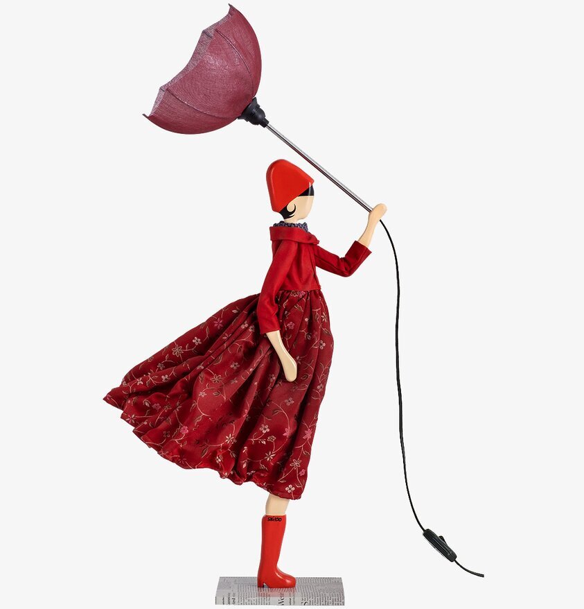 Bordslampa Lucretia från Skitso med kvinna och paraply