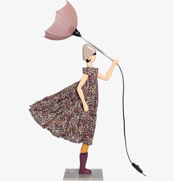 Bordslampa Malva från Skitso, kvinnlig figur med paraply