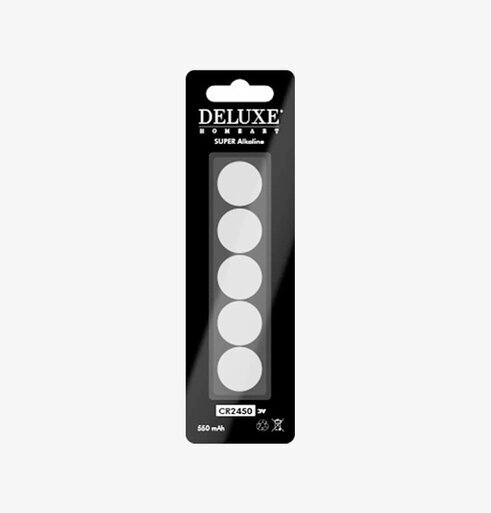 Batteri CR2450 5-Pack från Deluxe Homeart i förpackning