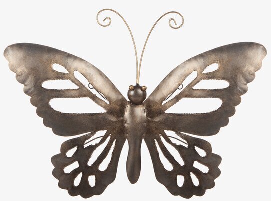 Fjäril Vägg Hamrad Plåt Raw 38x26 cm från Different Design