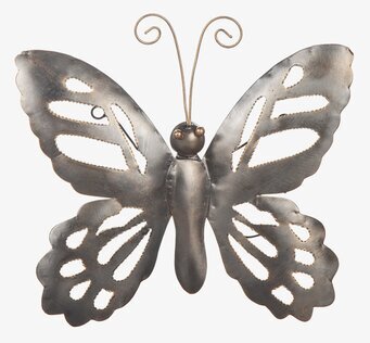 Fjäril Vägg Hamrad Plåt Raw 27x25 cm från Different Design