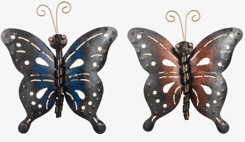 Fjäril Vägg Hamrad Plåt 20x22 cm från Different Design