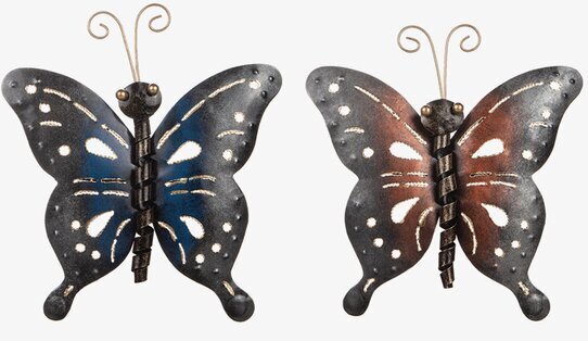 Fjäril Vägg Hamrad Plåt 20x22 cm från Different Design