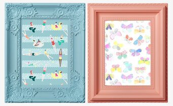 Fotoram 12 x 18 cm från Rice i ljusblå och korallrosa