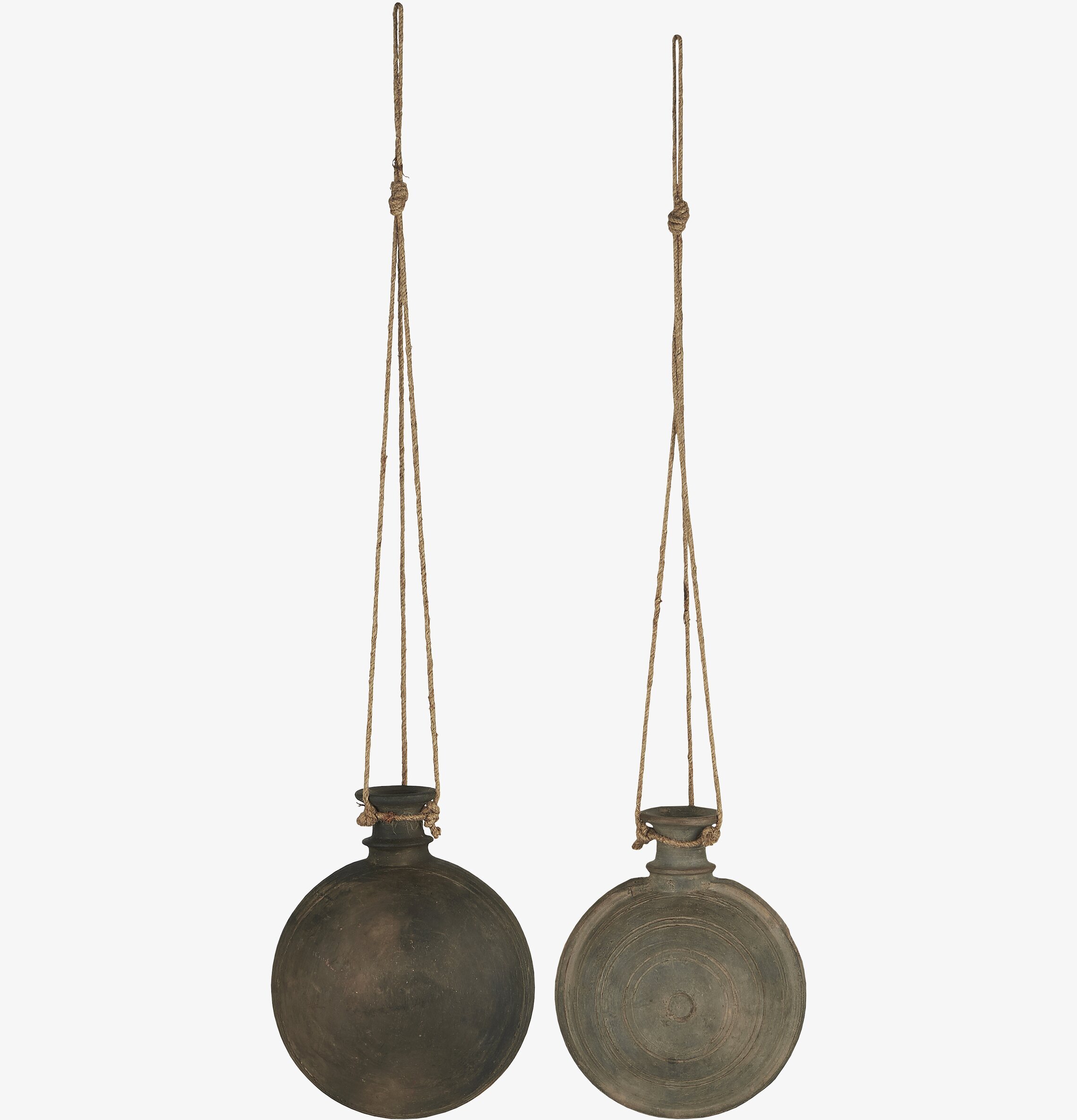 Lerflaska Med Jutesnöre Unika från IB Laursen, rustik charm