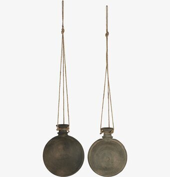 Lerflaska Med Jutesnöre Unika från IB Laursen, rustik charm