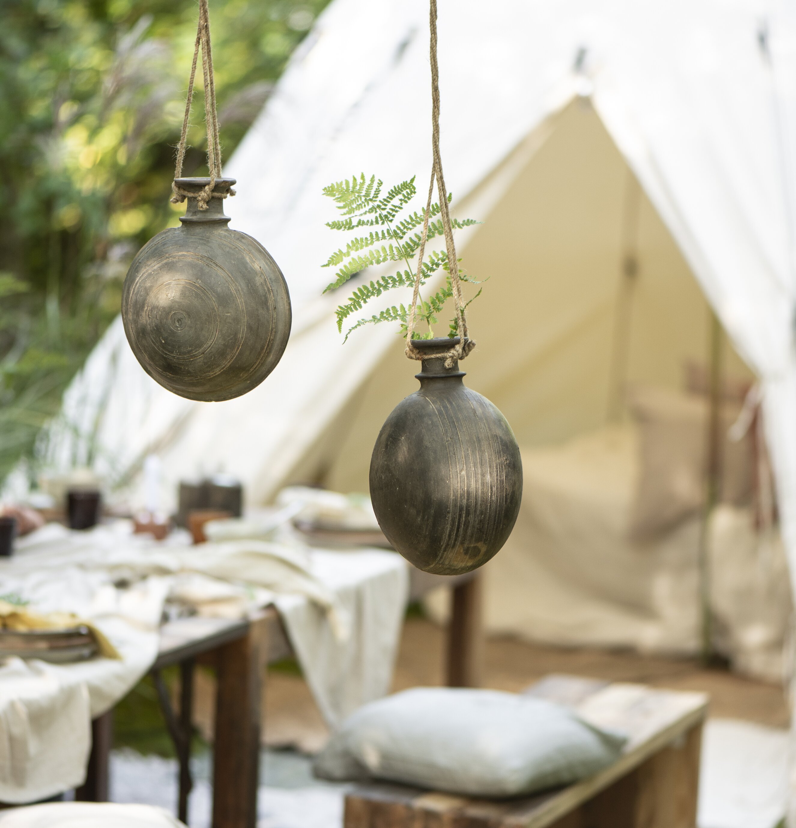 Lerflaska Med Jutesnöre Unika från IB Laursen utomhus