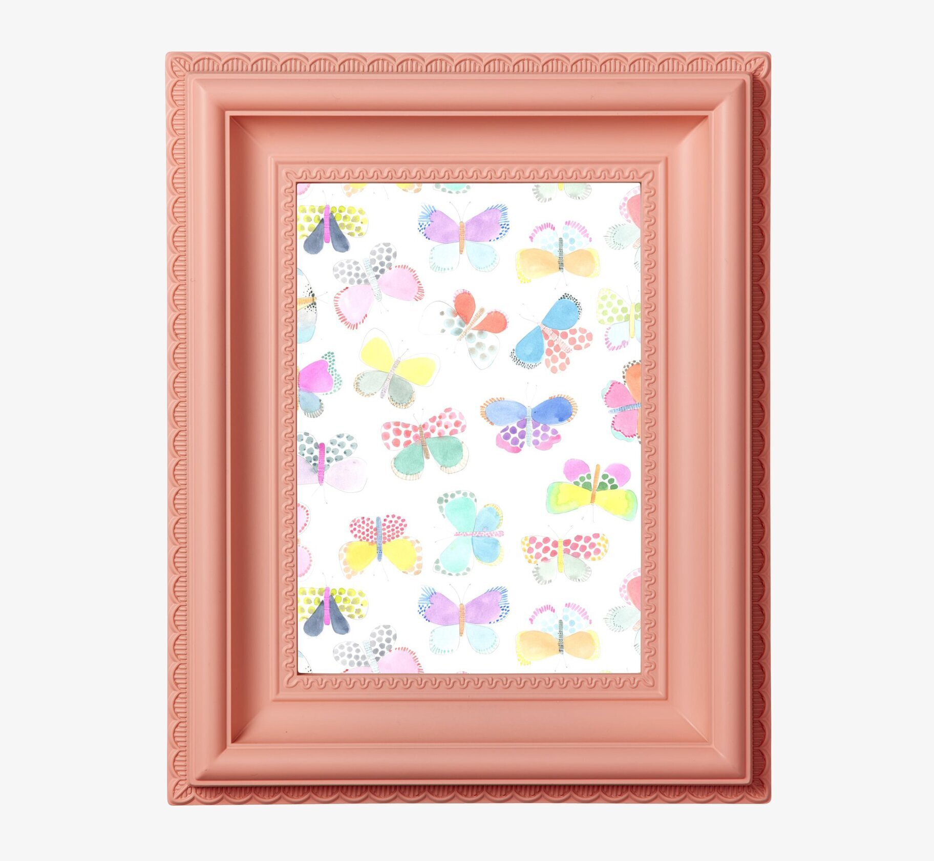 Fotoram 12 x 18 cm från Rice i korall med fjärilsmotiv