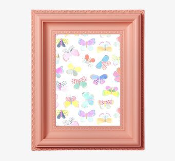 Fotoram 12 x 18 cm från Rice i korall med fjärilsmotiv