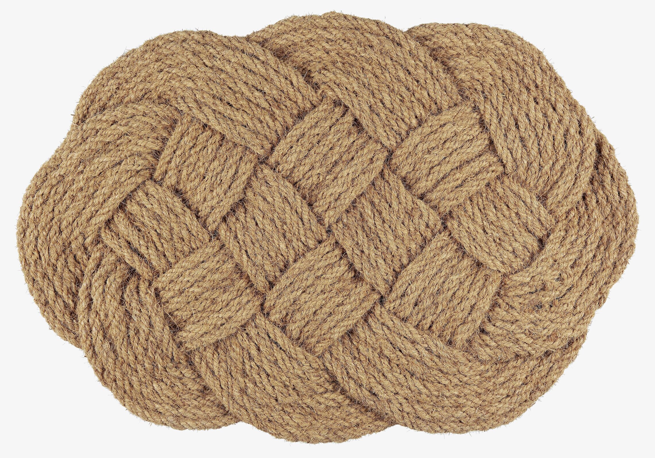 Dörrmatta Oval Flätad Kokosfiber från IB Laursen, ljusbrun