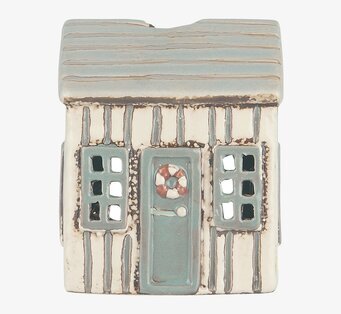 Bild av charmig ljuslykta i kräm och grå toner