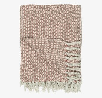 Pläd Creme/Gammelrosa från IB Laursen i geometriskt mönster