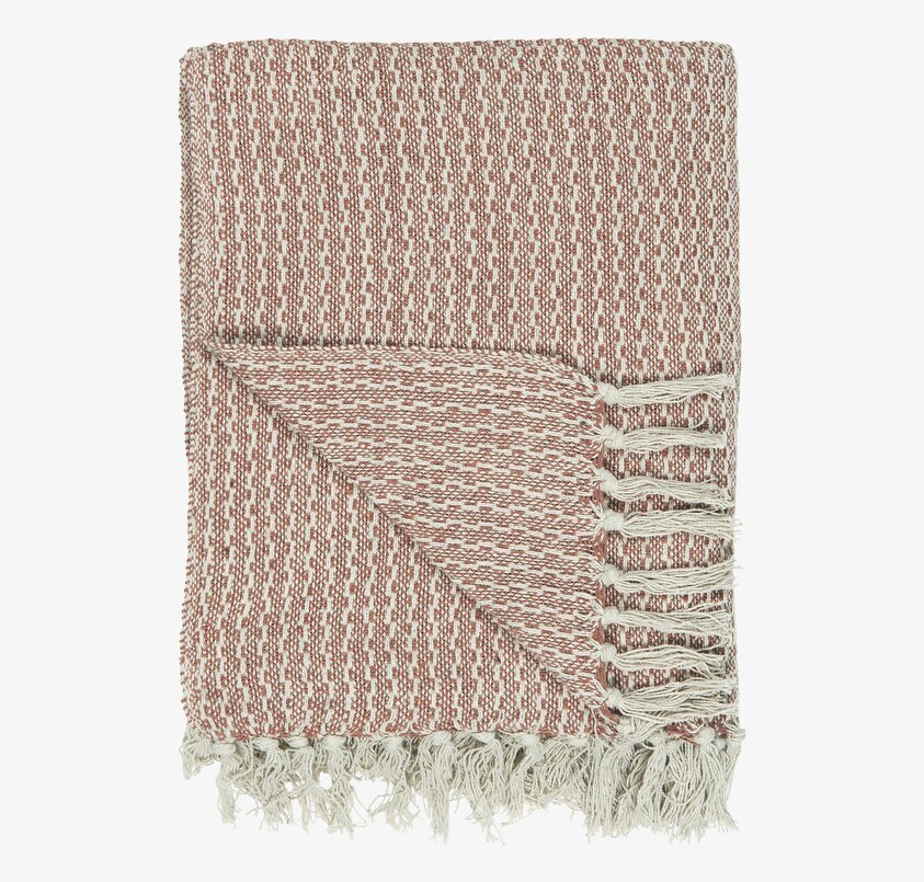 Pläd Creme/Gammelrosa från IB Laursen i geometriskt mönster
