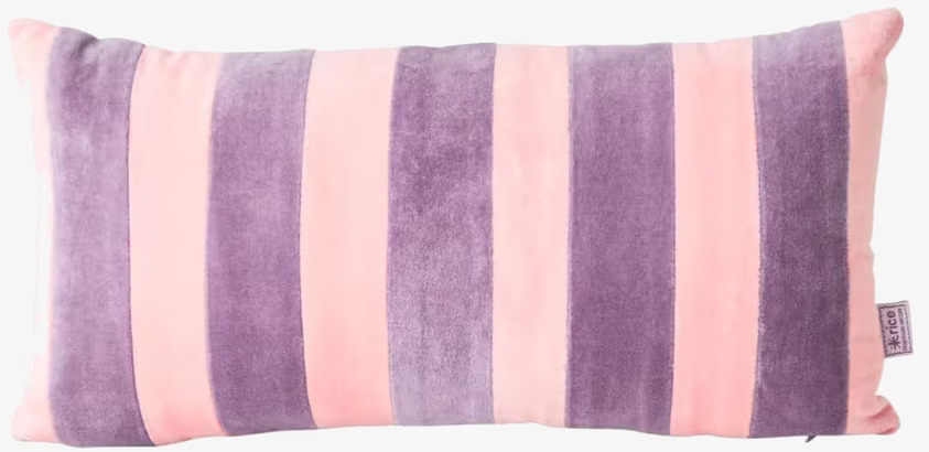 Prydnadskudde Velvet Multi Small från Rice med ränder