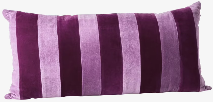 Prydnadskudde Velvet Purple & Maroon Stripes Large från Rice