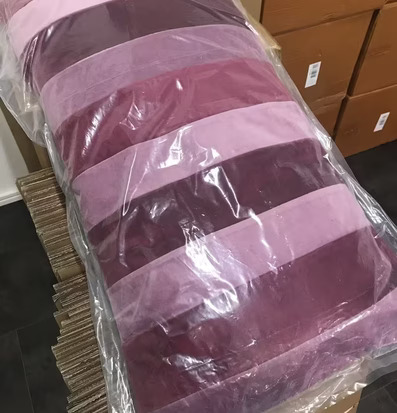 Prydnadskudde Velvet Purple & Maroon Stripes Large från Rice