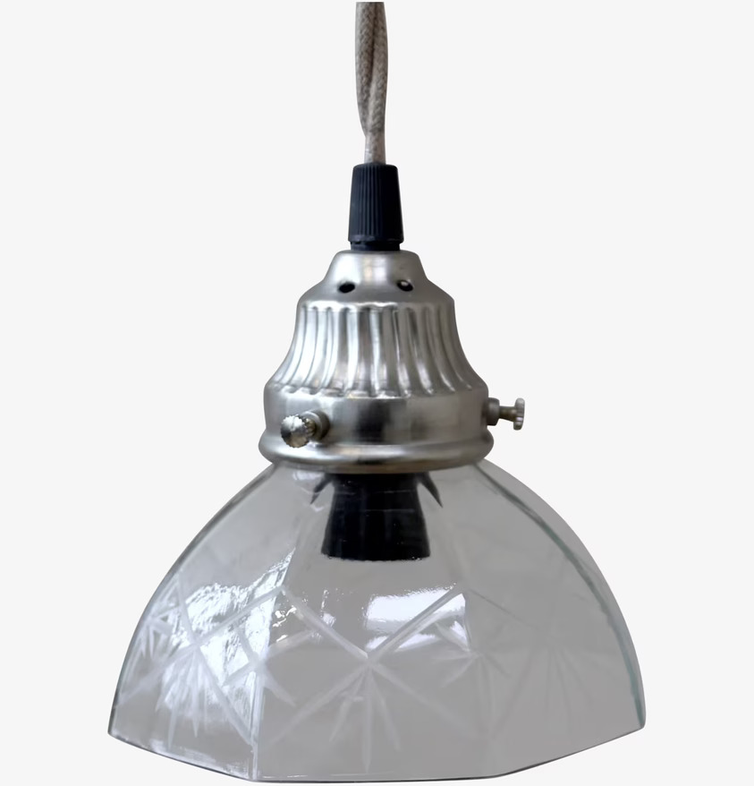 Lampa Med Handslipat Glas från Chic Antique i vintage-stil