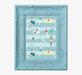 Fotoram 12 x 18 cm från Rice med blå färg och detaljer