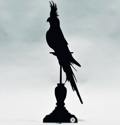 #ÄlskaPlåt Papegoja Svart från Älskaplåt i svart metall