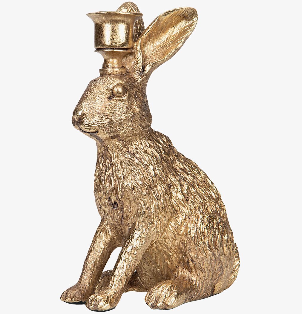 Ljusstake Hare Sittande från A Lot Decoration i gyllene ton