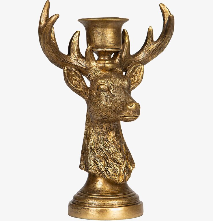 Ljusstake Hjort Poly från A Lot Decoration i gyllene färg