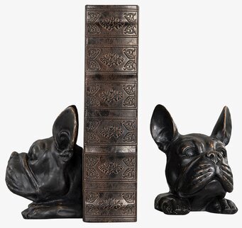 Bokstöd Bulldog Svart/Brun från A Lot Decoration