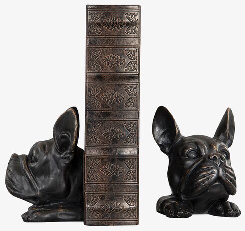 Bokstöd Bulldog Svart/Brun från A Lot Decoration