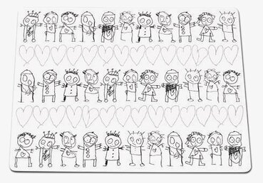 Tallriksunderlägg Pure Friends Vit från Poul Pava med figurer