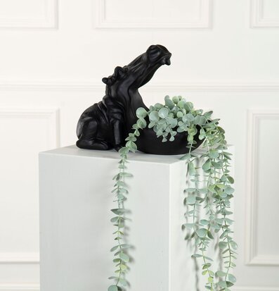 Skål Flodhäst Svart från A Lot Decoration på vit piedestal