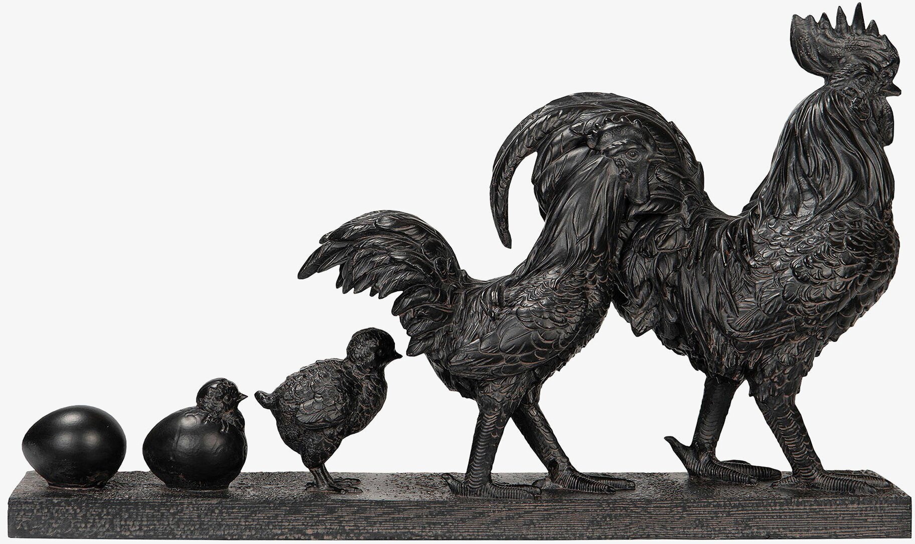 Hönsfamilj Brun/Svart Poly från A Lot Decoration skulptur