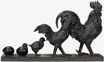 Hönsfamilj Brun/Svart Poly från A Lot Decoration skulptur