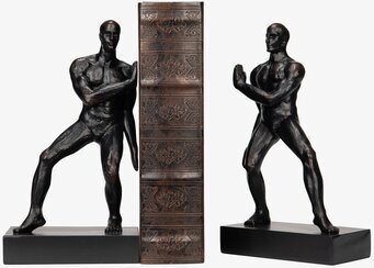 Bokstöd Män Svart Poly från A Lot Decoration på bokhylla