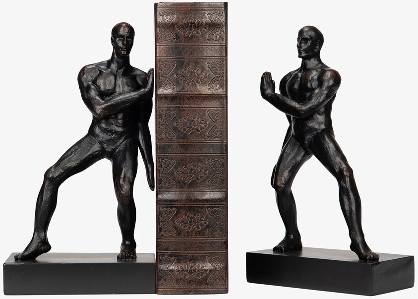 Bokstöd Män Svart Poly från A Lot Decoration på bokhylla