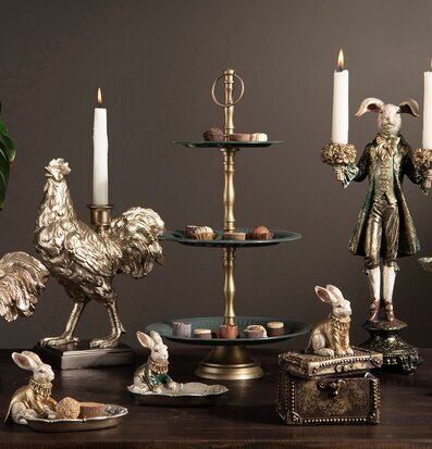 Ljusstake Tupp Champagne 25.5cm från A Lot Decoration