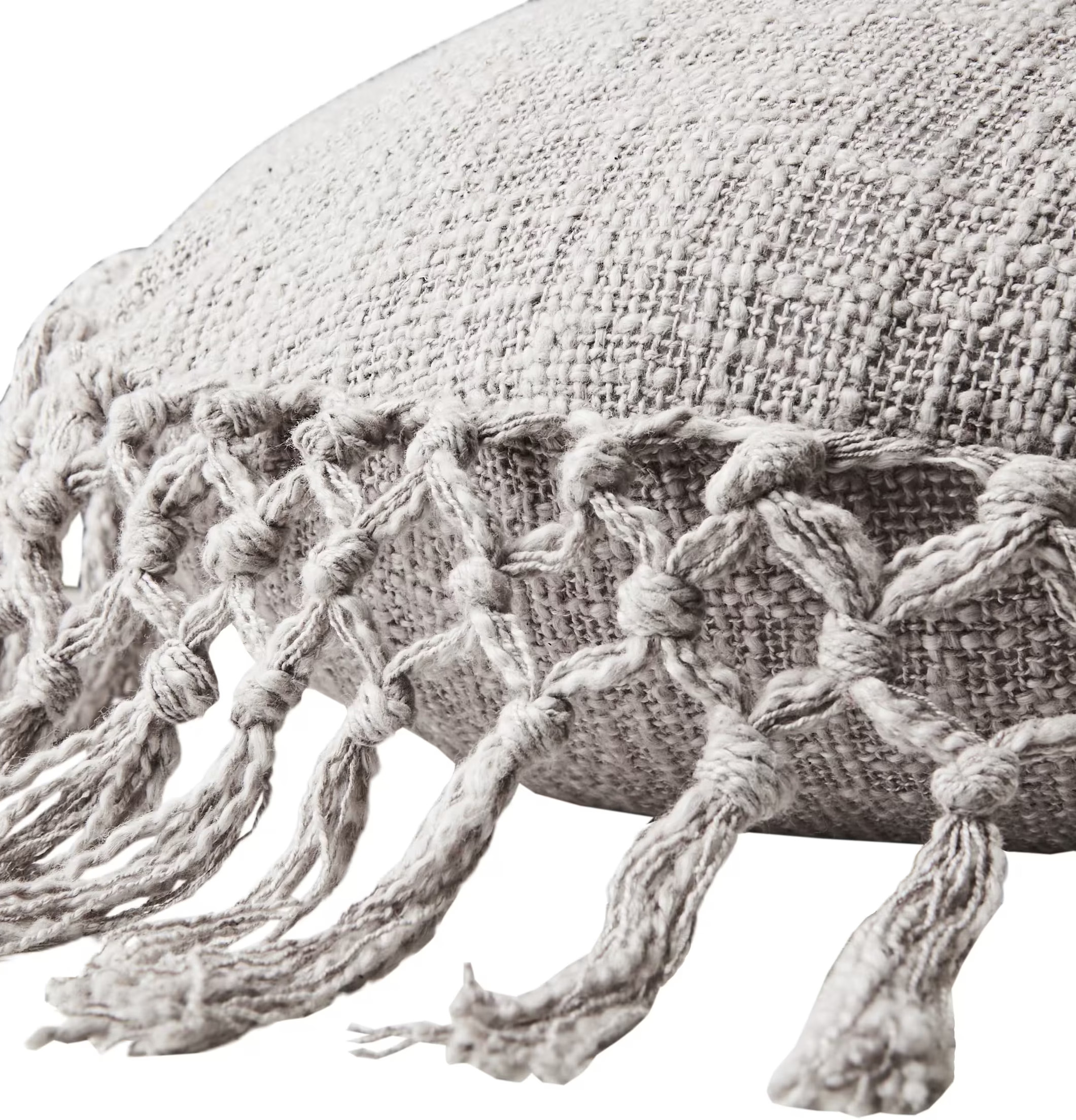 Kudde Fernando Ljusgrå från Affari med dekorativa fransar