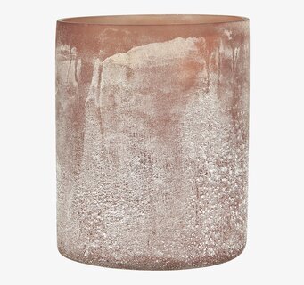 Foto av stor rosa ljuslykta med elegant textur