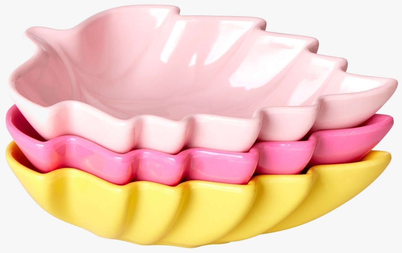 Fat Löv Set/3 Melamin Rosa, Gul & Fuchsia från Rice