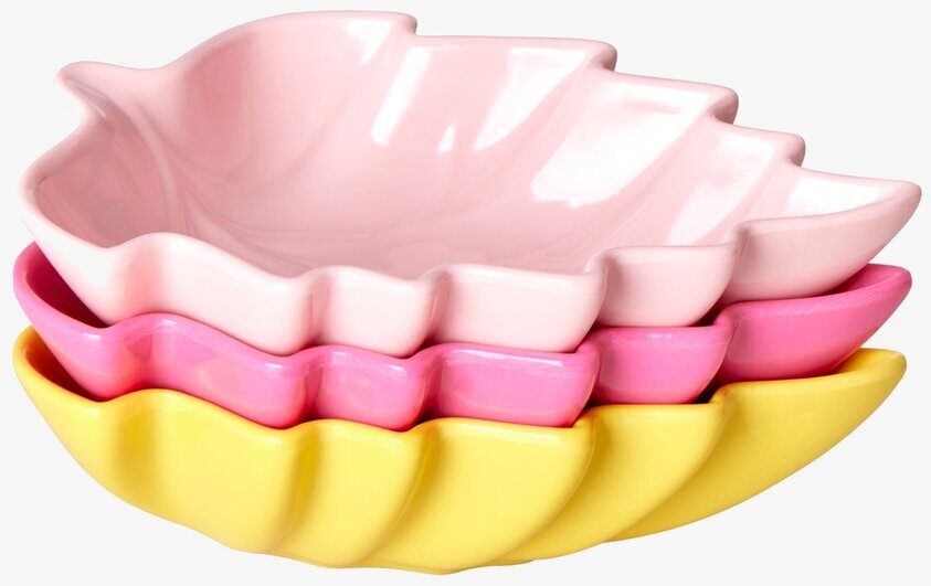 Fat Löv Set/3 Melamin Rosa, Gul & Fuchsia från Rice