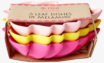 Fat Löv Set/3 Melamin Rosa, Gul & Fuchsia från Rice