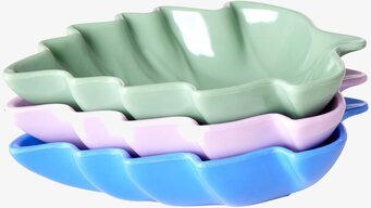 Fat Löv Set/3 Melamin Grön, Blå & Lavendel från Rice