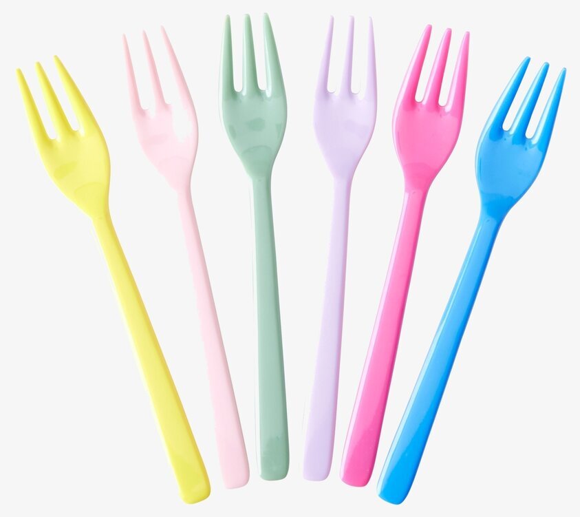 Tårtgaffel 6-pack - Flower Me Happy från Rice i olika färger