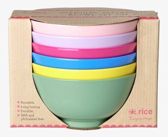 Skål Medium 6-pack - Flower Me Happy från Rice i melamin