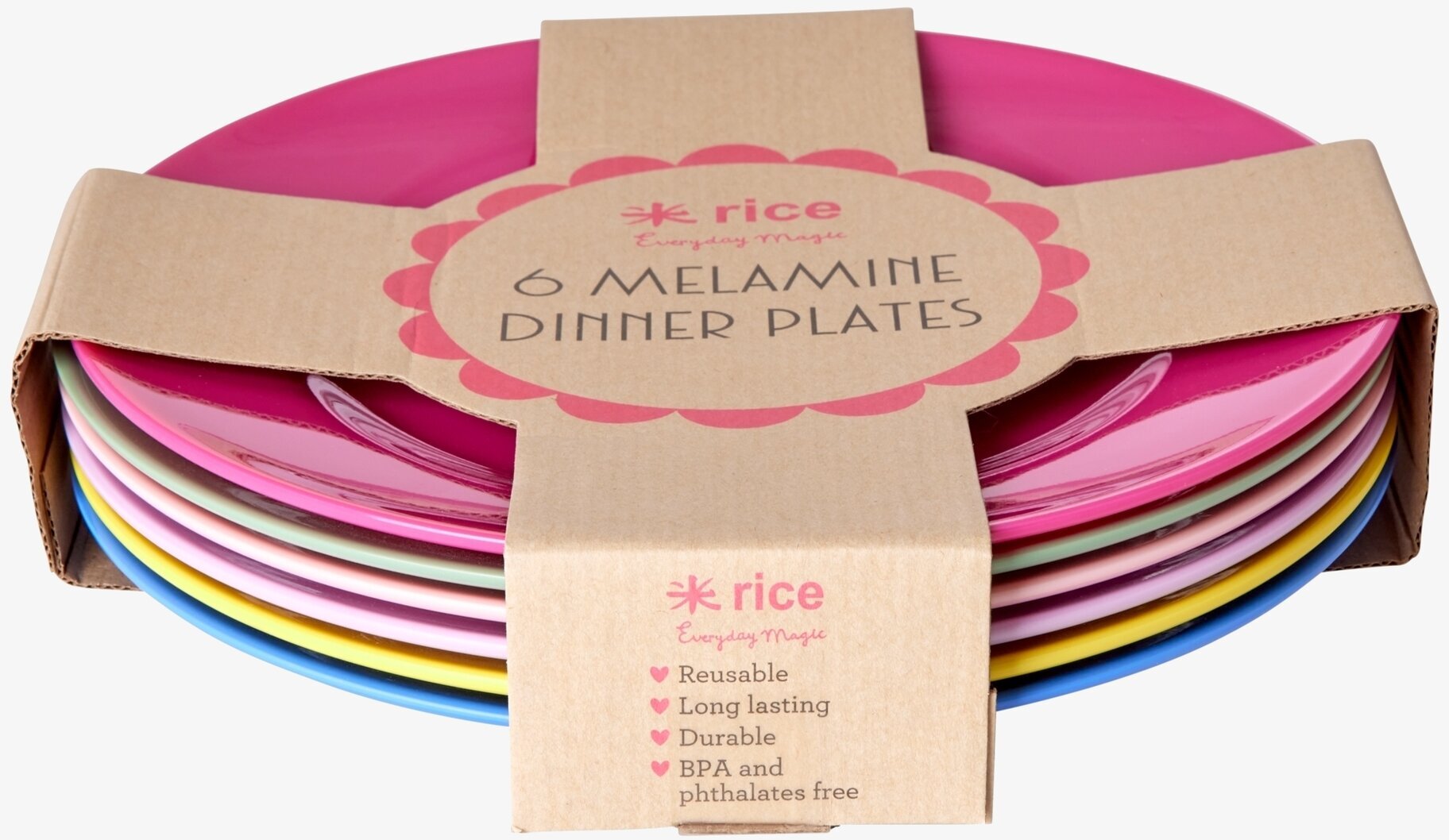 Tallrikar 6-Pack - Flower Me Happy från Rice i olika färger