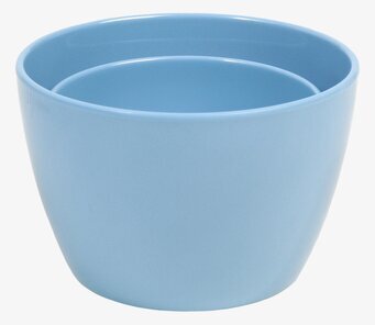 Melaminskål 2-pack Turkos från Rice mot ljus bakgrund