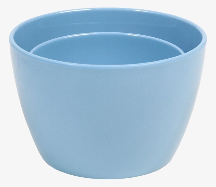 Melaminskål 2-pack Turkos från Rice mot ljus bakgrund