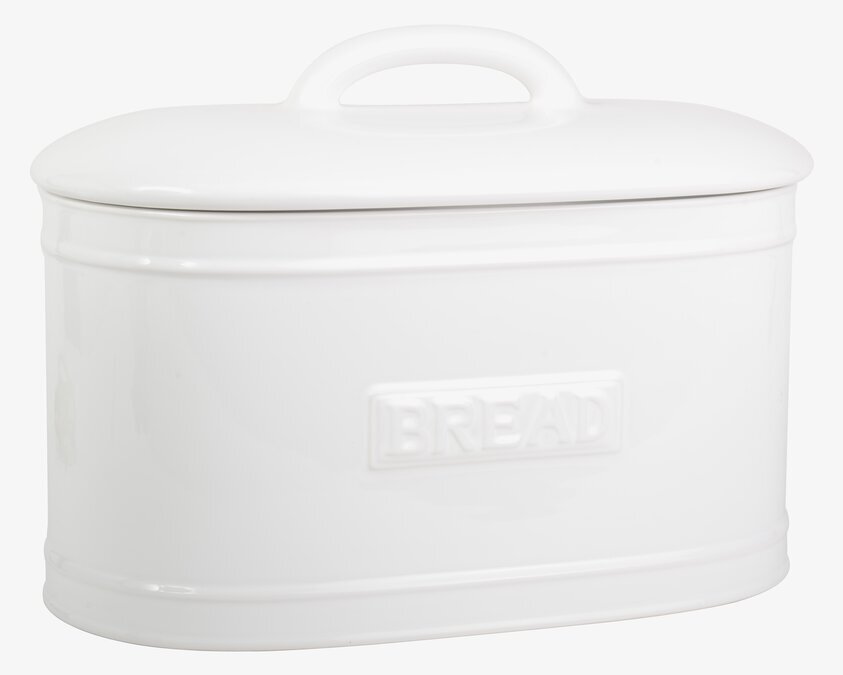 Brödbox Oval Vit från IB Laursen i vitlackerad metall