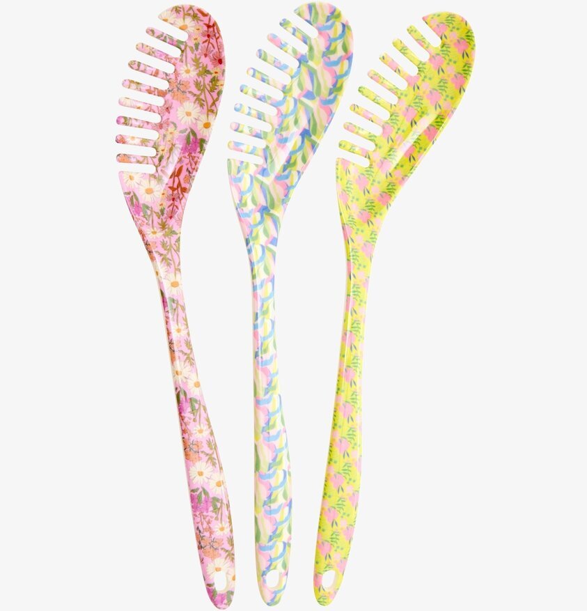 Pastaslev - Flower Me Happy från Rice i tre färgglada mönster