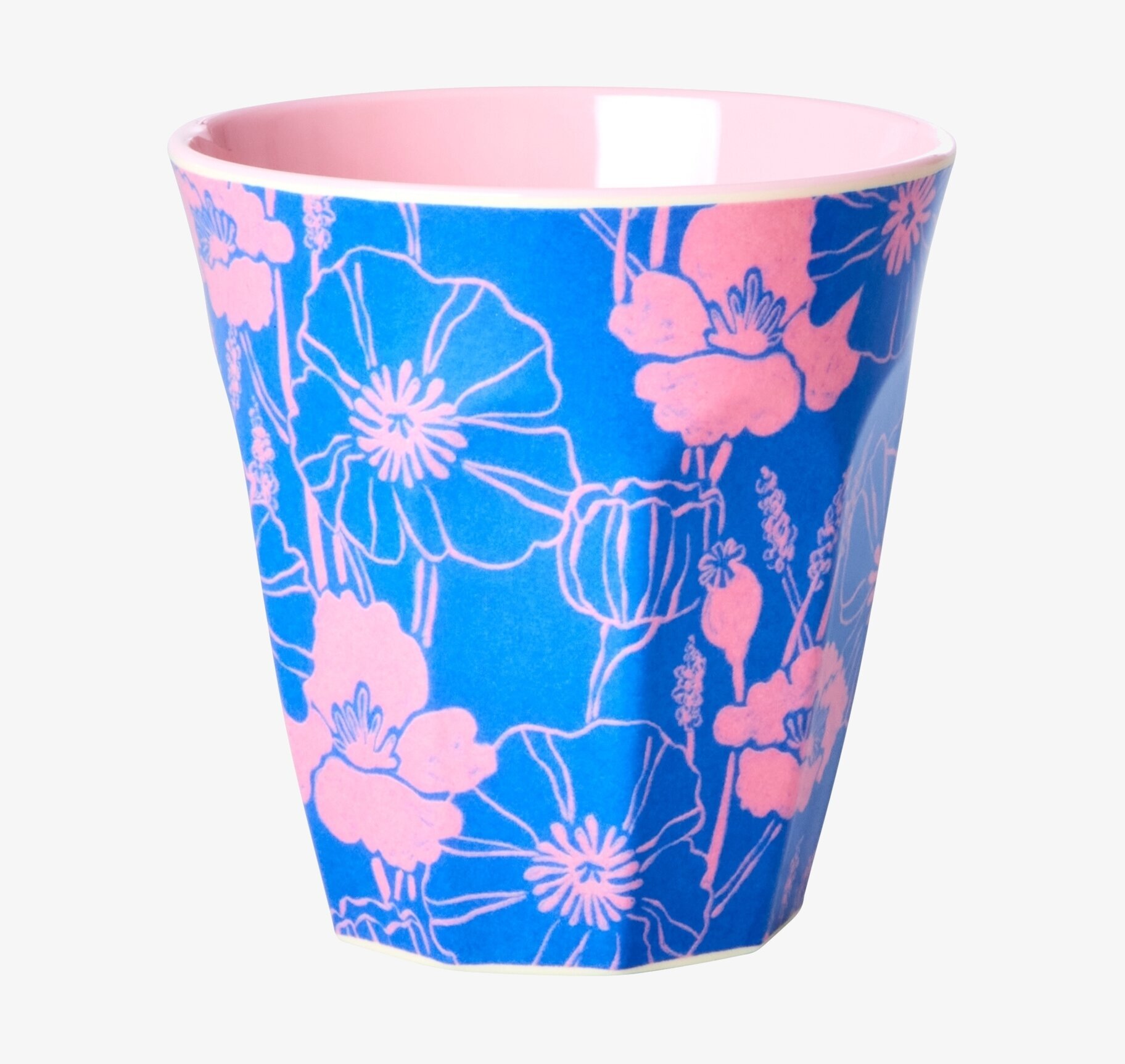 Melaminmugg Poppies Love Print från Rice med vallmoblommor