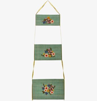 Förvaringsväska Raffia från Rice med broderade blommor